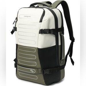 Hedgren Trip Large Expandable Performance Travel Backpack in Olive/Natural